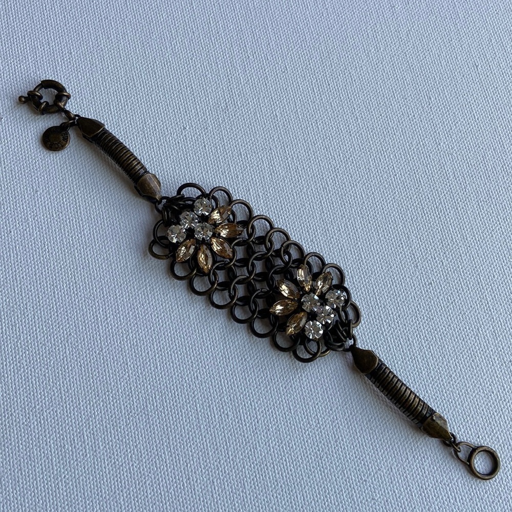 J Crew Rhinestone Mesh Bracelet - Picture 2 of 9